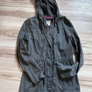 Mossimo Supply Co Gray Utility Jacket with Built-in Hood